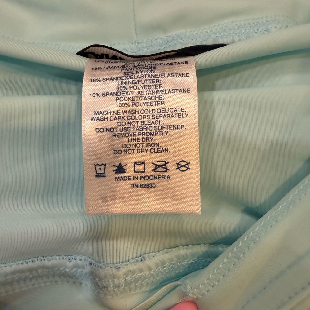 Lands' End Light Blue Gingham Athletic Swim Shorts - Picture 5 of 9